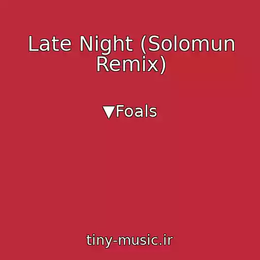 کاور آهنگ Late Night (Solomun Remix) از ▼Foals