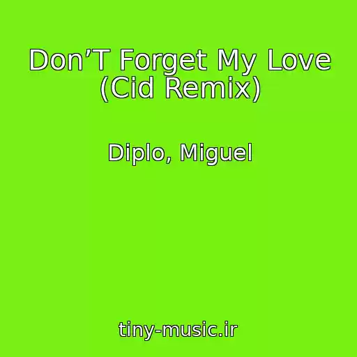 کاور آهنگ Don’T Forget My Love (Cid Remix) از Diplo, Miguel
