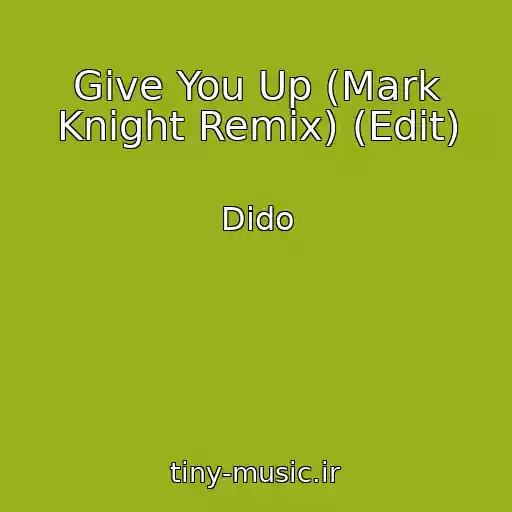 کاور آهنگ Give You Up (Mark Knight Remix) (Edit) از Dido