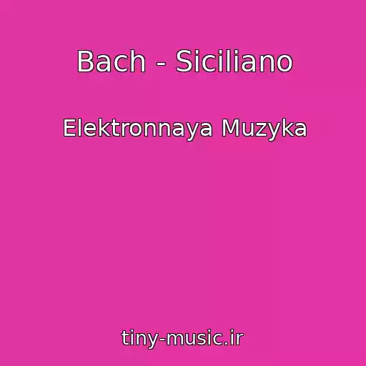 کاور آهنگ Bach - Siciliano از Elektronnaya Muzyka