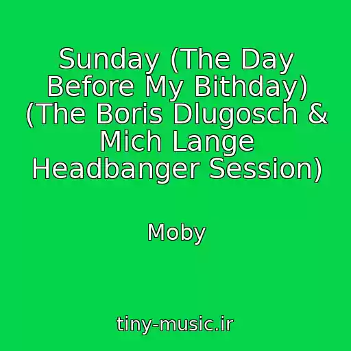 کاور آهنگ Sunday (The Day Before My Bithday) (The Boris Dlugosch & Mich Lange Headbanger Session) از Moby