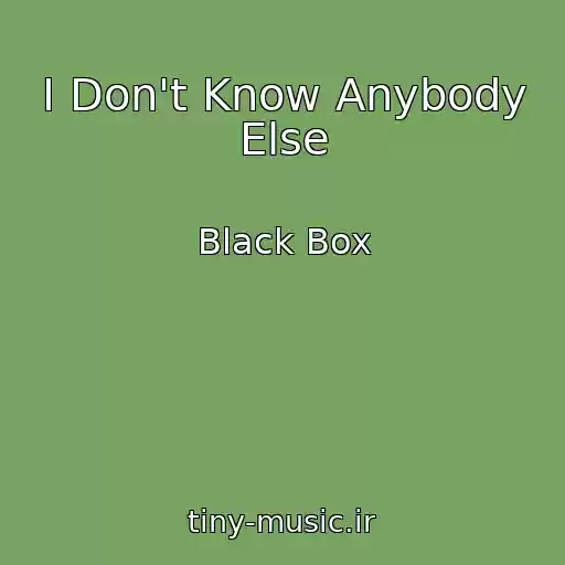 کاور آهنگ I Don't Know Anybody Else از Black Box