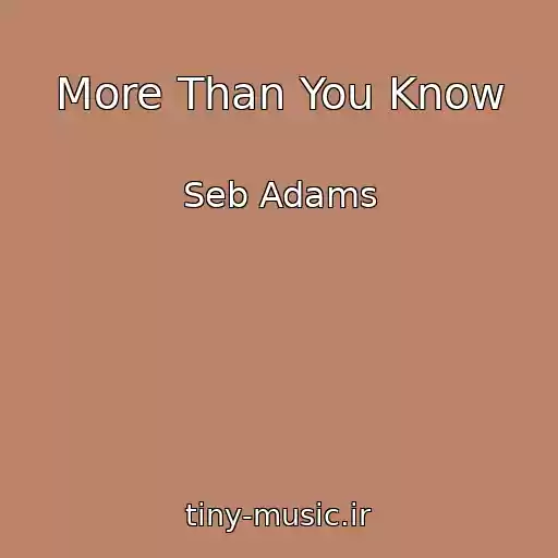 کاور آهنگ More Than You Know از Seb Adams