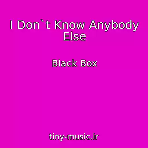 کاور آهنگ I Don`t Know Anybody Else از Black Box
