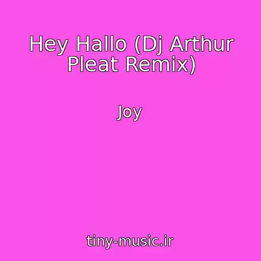 کاور آهنگ Hey Hallo (Dj Arthur Pleat Remix) از Joy