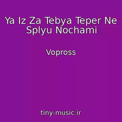 کاور آهنگ Ya Iz Za Tebya Teper Ne Splyu Nochami از Vopross