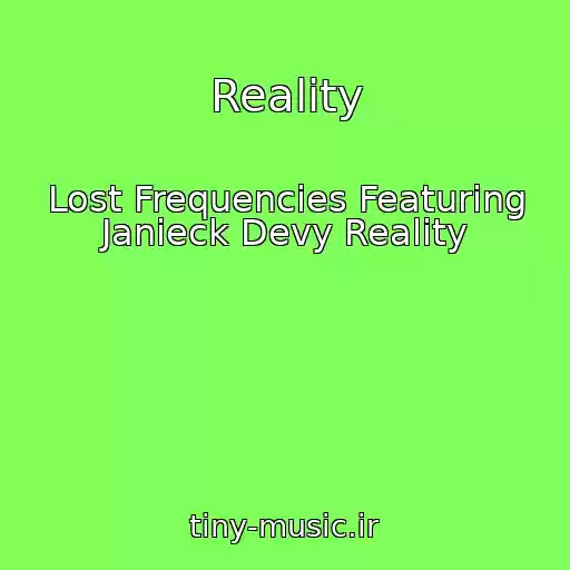 کاور آهنگ Reality از Lost Frequencies Featuring Janieck Devy Reality