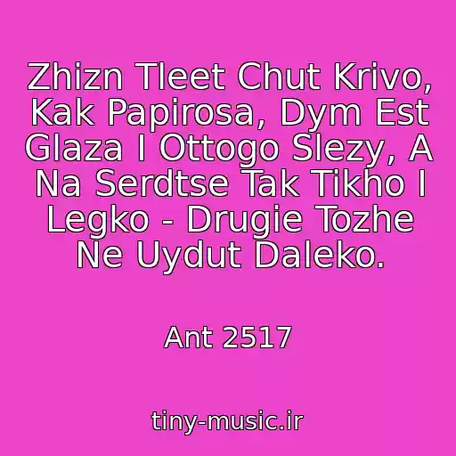 کاور آهنگ Zhizn Tleet Chut Krivo, Kak Papirosa, Dym Est Glaza I Ottogo Slezy, A Na Serdtse Tak Tikho I Legko - Drugie Tozhe Ne Uydut Daleko. از Ant 2517