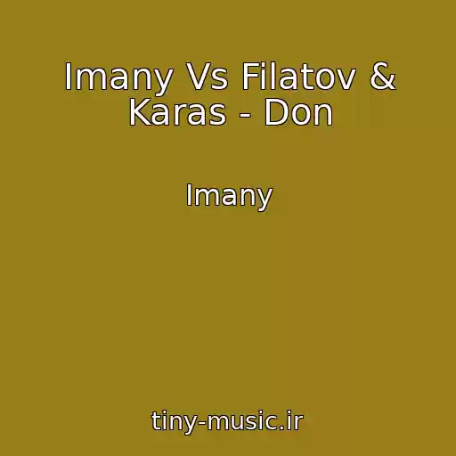 کاور آهنگ Imany Vs Filatov & Karas - Don از Imany