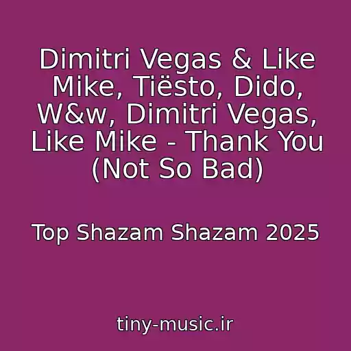 کاور آهنگ Dimitri Vegas & Like Mike, Tiësto, Dido, W&w, Dimitri Vegas, Like Mike - Thank You (Not So Bad) از Top Shazam Shazam 2025