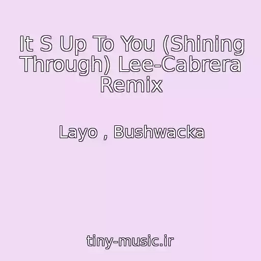 کاور آهنگ It S Up To You (Shining Through) Lee-Cabrera Remix از Layo , Bushwacka