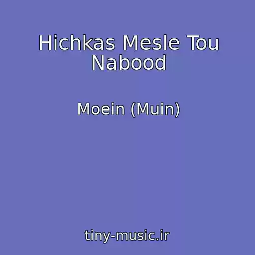 کاور آهنگ Hichkas Mesle Tou Nabood از Moein (Muin)