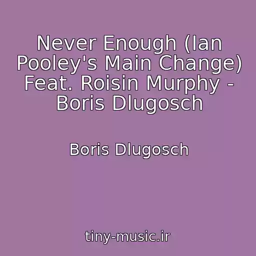 کاور آهنگ Never Enough (Ian Pooley's Main Change) Feat. Roisin Murphy - Boris Dlugosch از Boris Dlugosch