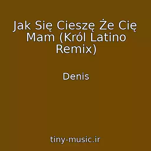 کاور آهنگ Jak Się Cieszę Że Cię Mam (Król Latino Remix) از Denis