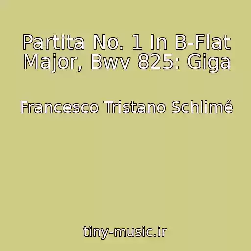 کاور آهنگ Partita No. 1 In B-Flat Major, Bwv 825: Giga از Francesco Tristano Schlimé