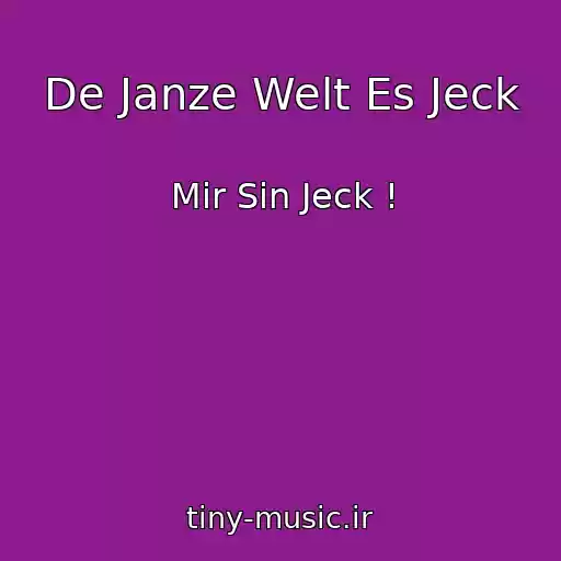 کاور آهنگ De Janze Welt Es Jeck از Mir Sin Jeck !