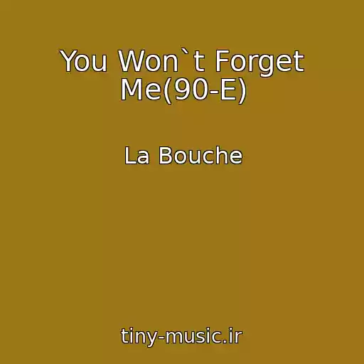 کاور آهنگ You Won`t Forget Me(90-E) از La Bouche