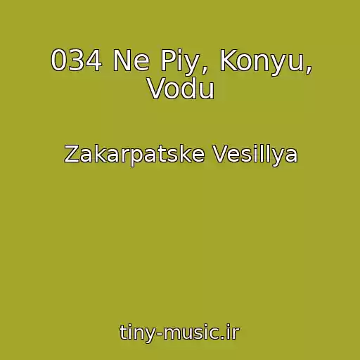 کاور آهنگ 034 Ne Piy, Konyu, Vodu از Zakarpatske Vesіllya