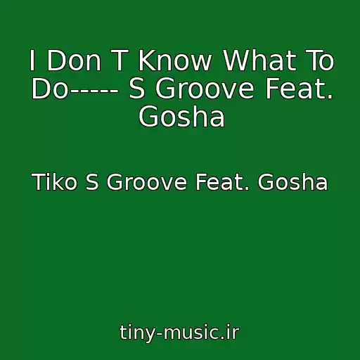 کاور آهنگ I Don T Know What To Do----- S Groove Feat. Gosha از Tiko S Groove Feat. Gosha