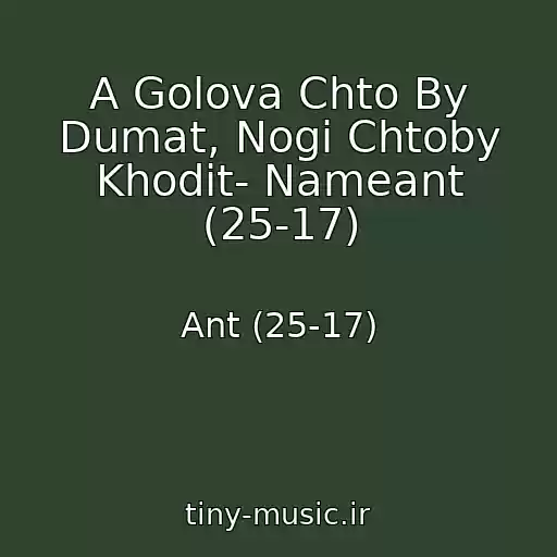 کاور آهنگ A Golova Chto By Dumat, Nogi Chtoby Khodit- Nameant (25-17) از Ant (25-17)