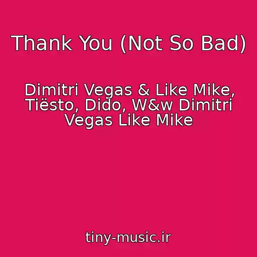 کاور آهنگ Thank You (Not So Bad) از Dimitri Vegas & Like Mike, Tiësto, Dido, W&w Dimitri Vegas Like Mike