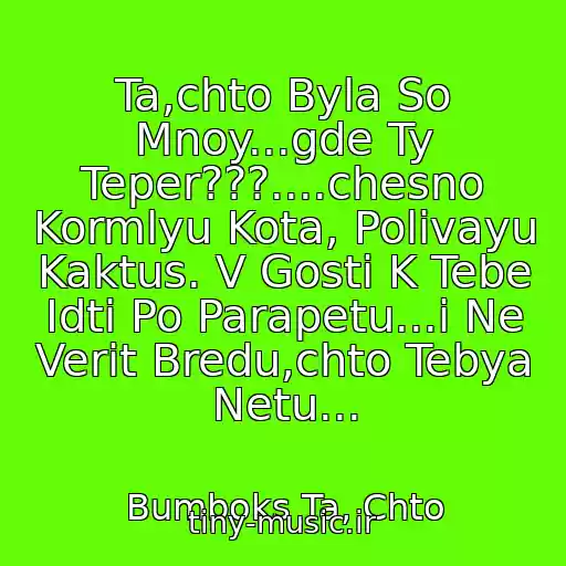 کاور آهنگ Ta,chto Byla So Mnoy...gde Ty Teper???....chesno Kormlyu Kota, Polivayu Kaktus. V Gosti K Tebe Idti Po Parapetu...i Ne Verit Bredu,chto Tebya Netu... از Bumboks Ta, Chto