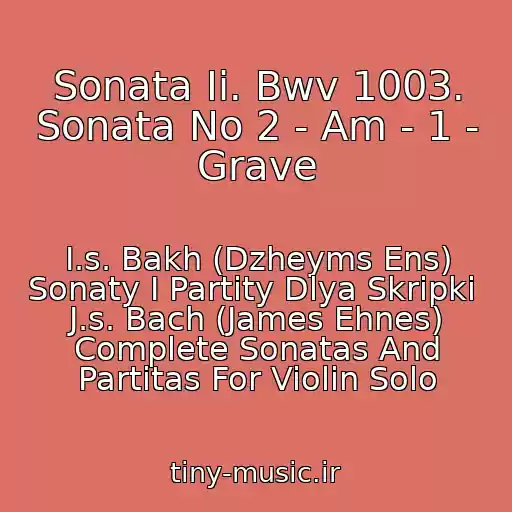 کاور آهنگ Sonata Ii. Bwv 1003. Sonata No 2 - Am - 1 - Grave از I.s. Bakh (Dzheyms Ens) Sonaty I Partity Dlya Skripki  J.s. Bach (James Ehnes) Complete Sonatas And Partitas For Violin Solo
