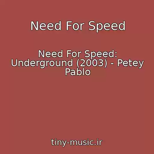 کاور آهنگ Need For Speed از Need For Speed: Underground (2003) - Petey Pablo