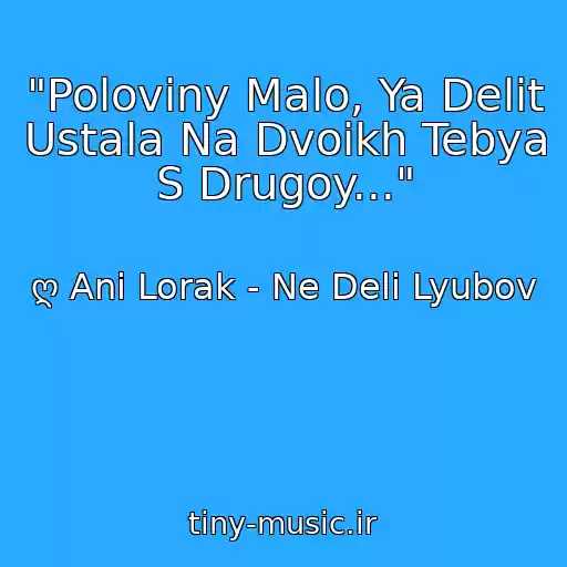 کاور آهنگ "Poloviny Malo, Ya Delit Ustala Na Dvoikh Tebya S Drugoy..." از ღ Ani Lorak - Ne Deli Lyubov