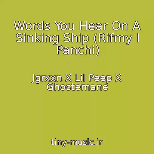 کاور آهنگ Words You Hear On A Sinking Ship (Rifmy I Panchi) از Jgrxxn X Lil Peep X Ghostemane