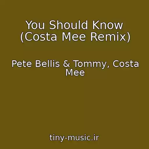 کاور آهنگ You Should Know (Costa Mee Remix) از Pete Bellis & Tommy, Costa Mee