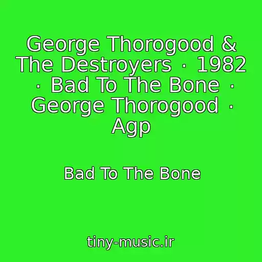 کاور آهنگ George Thorogood & The Destroyers ٠ 1982 ٠ Bad To The Bone ٠ George Thorogood ٠ Agp از Bad To The Bone