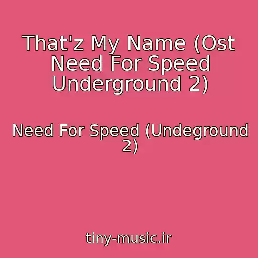 کاور آهنگ That'z My Name (Ost Need For Speed Underground 2) از Need For Speed (Undeground 2)
