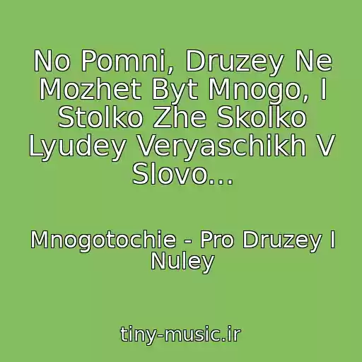 کاور آهنگ No Pomni, Druzey Ne Mozhet Byt Mnogo, I Stolko Zhe Skolko Lyudey Veryaschikh V Slovo... از Mnogotochie - Pro Druzey I Nuley