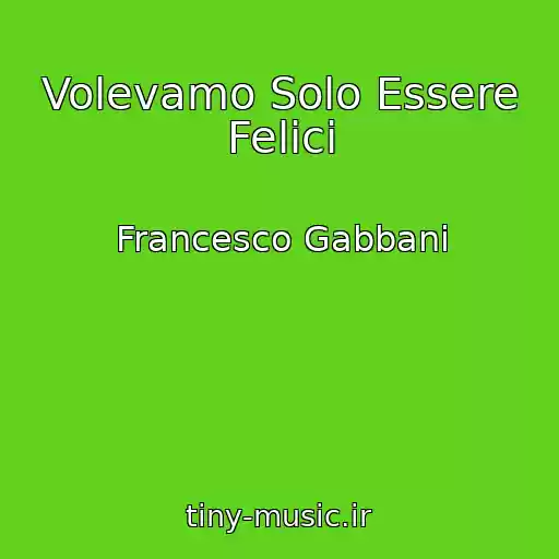 کاور آهنگ Volevamo Solo Essere Felici از Francesco Gabbani