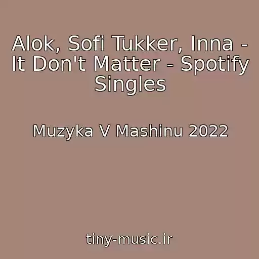 کاور آهنگ Alok, Sofi Tukker, Inna - It Don't Matter - Spotify Singles از Muzyka V Mashinu 2022