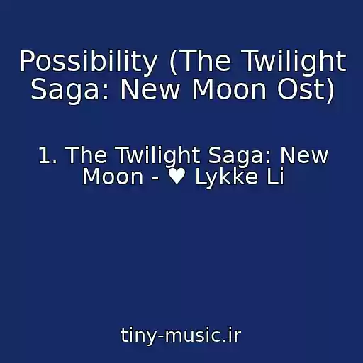کاور آهنگ Possibility (The Twilight Saga: New Moon Ost) از 1. The Twilight Saga: New Moon - ♥ Lykke Li
