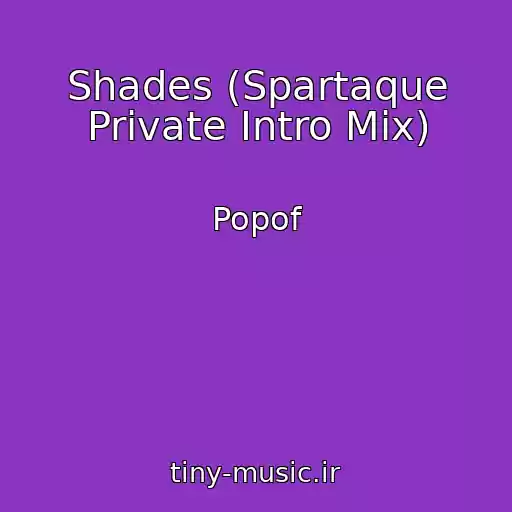 کاور آهنگ Shades (Spartaque Private Intro Mix) از Popof