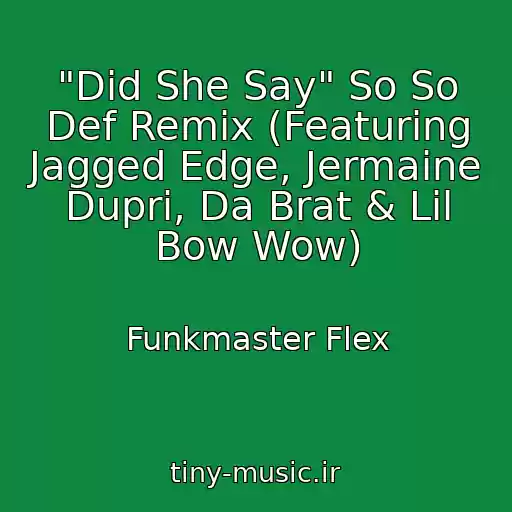 کاور آهنگ "Did She Say" So So Def Remix (Featuring Jagged Edge, Jermaine Dupri, Da Brat & Lil Bow Wow) از Funkmaster Flex