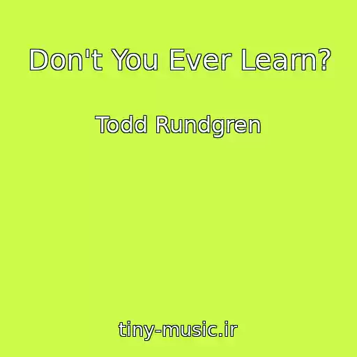 کاور آهنگ Don't You Ever Learn? از Todd Rundgren