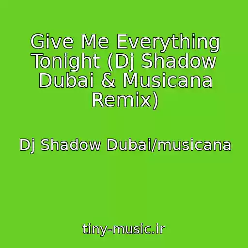 کاور آهنگ Give Me Everything Tonight (Dj Shadow Dubai & Musicana Remix) از Dj Shadow Dubai/musicana