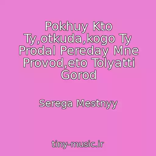 کاور آهنگ Pokhuy Kto Ty,otkuda,kogo Ty Prodal Pereday Mne Provod,eto Tolyatti Gorod از Serega Mestnyy
