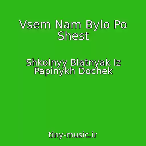 کاور آهنگ Vsem Nam Bylo Po Shest از Shkolnyy Blatnyak Iz Papinykh Dochek