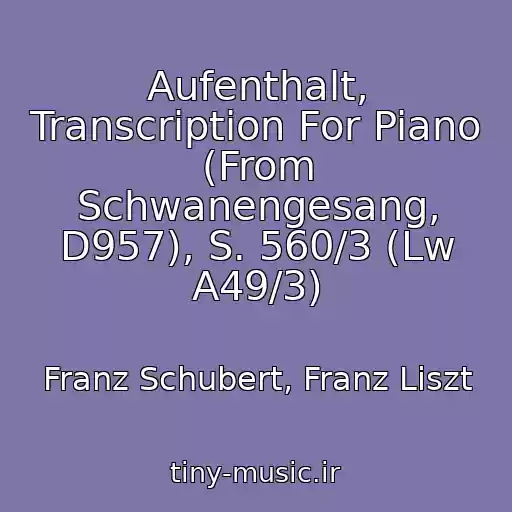 کاور آهنگ Aufenthalt, Transcription For Piano (From Schwanengesang, D957), S. 560/3 (Lw A49/3) از Franz Schubert, Franz Liszt