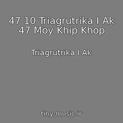 کاور آهنگ 47 10 Triagrutrika I Ak 47 Moy Khip Khop از Triagrutrika I Ak