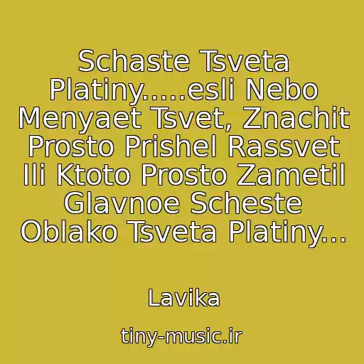 کاور آهنگ Schaste Tsveta Platiny.....esli Nebo Menyaet Tsvet, Znachit Prosto Prishel Rassvet Ili Ktoto Prosto Zametil Glavnoe Scheste Oblako Tsveta Platiny... از Lavika