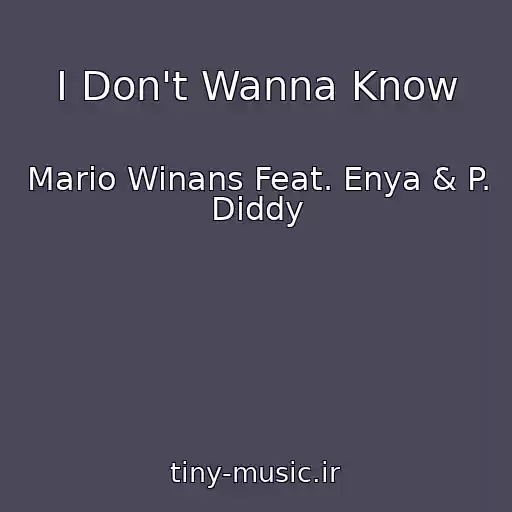 کاور آهنگ I Don't Wanna Know از Mario Winans Feat. Enya & P. Diddy