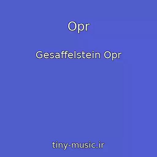 کاور آهنگ Opr از Gesaffelstein Opr