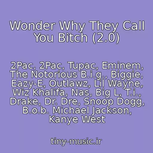 کاور آهنگ Wonder Why They Call You Bitch (2.0) از 2Pac, 2Pac, Tupac, Eminem, The Notorious B.i.g., Biggie, Eazy-E, Outlawz, Lil Wayne, Wiz Khalifa, Nas, Big L, T.i., Drake, Dr. Dre, Snoop Dogg, B.o.b. Michael Jackson, Kanye West