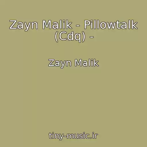 کاور آهنگ Zayn Malik - Pillowtalk (Cdq) - از Zayn Malik